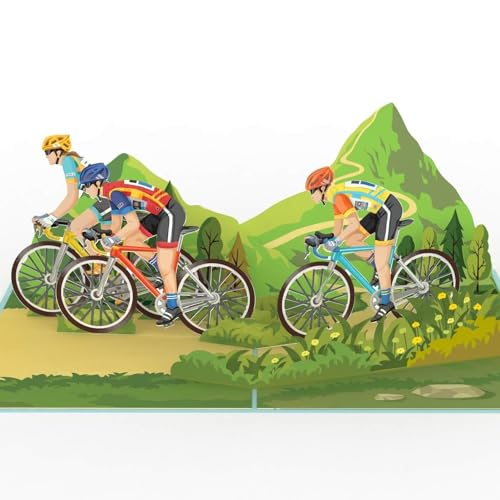 papercrush® Pop-Up Karte Rennradfahrer [NEU!] - 3D Geburtstagskarte für Radfahrer, Glückwunsch zum Geburtstag für Mann, Freund & Vater - Gutschein für Fahrradtour, Geldgeschenk für Fahrradfahrer von papercrush
