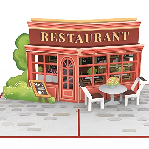 papercrush® Pop-Up Karte Restaurant - 3D Geburtstagskarte oder Gutschein für Restaurantbesuch, lustige Glückwunschkarte für Frauen & Männer - Geldgeschenk zum Geburtstag zum Essen gehen in Pizzeria von papercrush