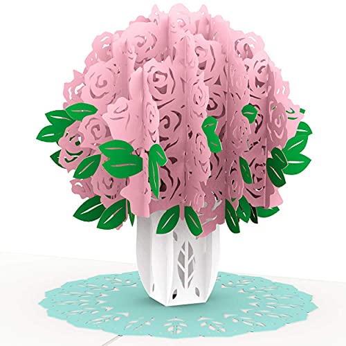 papercrush® Pop-Up Karte Rosa Rosen - 3D Geburtstagskarte für Frauen, Blumen Glückwunschkarte zum Geburtstag, Jahrestag & Hochzeitstag - Liebeskarte für Frau & Freundin, Ich Liebe Dich Karte von papercrush