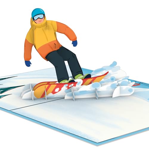 papercrush® Pop-Up Karte Snowboarder [NEU!] - Besonderer Gutschein für Snowboard oder Skipass, Geldgeschenk für Snowboarden im Skiurlaub oder Skihelm, 3D Winter Geburtstagskarte für Frauen und Männer von papercrush