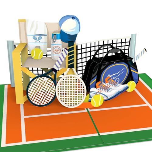 papercrush® Pop Up Karte Tennis - Lustige 3D Geburtstagskarte mit Tennismotiv für Tennisspieler (Männer, Frauen, Jungen & Mädchen) - Geschenkidee zum Geburtstag für Tennistrainer oder Sportlehrer von papercrush