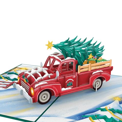 papercrush® Pop-Up Karte Weihnachten „Driving Home for Christmas“ - Lustige 3D Weihnachtskarte mit Auto & Weihnachtsbaum für Männer (Freund, Papa, Ehemann), Witzige Weihnachtsgrußkarte mit Automotiv von papercrush