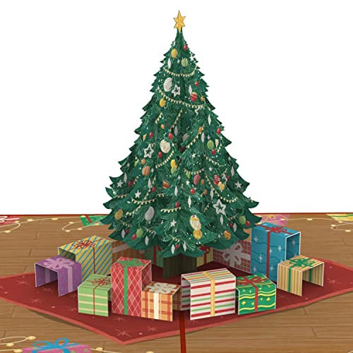 papercrush® Pop-Up Karte Weihnachten Weihnachtsbaum - 3D Weihnachtskarte mit Tannenbaum & Geschenken für Kinder, Weihnachtsgrußkarte für Mama, Frau & Freundin, Handgemachtes Popup Weihnachtsbillet von papercrush