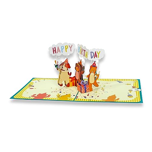 paperdora® 3D Pop-Up-Karte „Geburtstag“ mit Umschlag und Wachssiegel - Karte Glückwunschkarte Grußkarte Geschenkkarte Geschenk Gutschein von paperdora