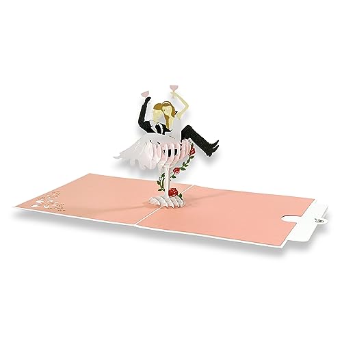 paperdora® 3D Pop-Up-Karte „Hochzeit“ mit Umschlag und Wachssiegel - Karte Glückwunschkarte Grußkarte Geschenkkarte Geschenk Gutschein von paperdora