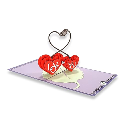 paperdora® 3D Pop-Up-Karte „Liebe“ mit Umschlag und Wachssiegel - Karte Glückwunschkarte Grußkarte Geschenkkarte Geschenk Gutschein von paperdora