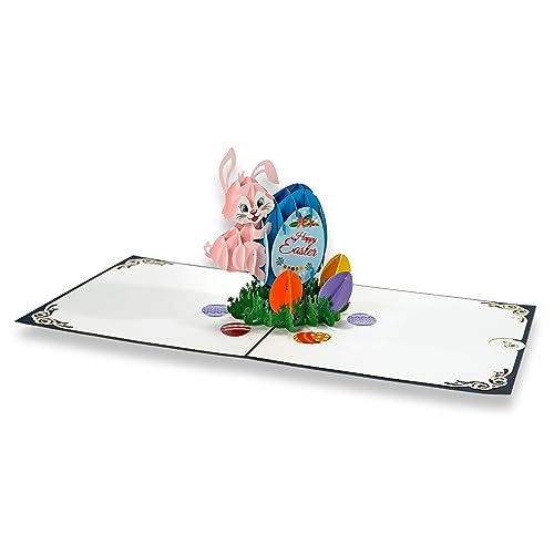 paperdora® 3D Pop-Up-Karte „Ostern“ mit Umschlag und Wachssiegel - Karte Glückwunschkarte Grußkarte Geschenkkarte Geschenk Gutschein von paperdora