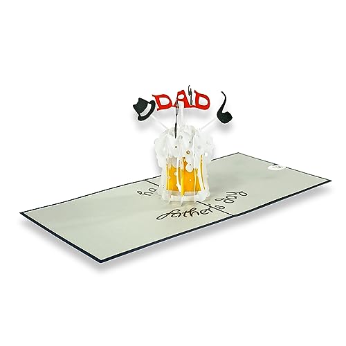 paperdora® 3D Pop-Up-Karte „Vater“ mit Umschlag und Wachssiegel - Karte Glückwunschkarte Grußkarte Geschenkkarte Geschenk Gutschein Vatertag von paperdora