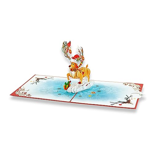 paperdora® 3D Pop-Up-Karte „Weihnachten“ mit Umschlag und Wachssiegel - Karte Glückwunschkarte Grußkarte Geschenkkarte Geschenk Gutschein von paperdora