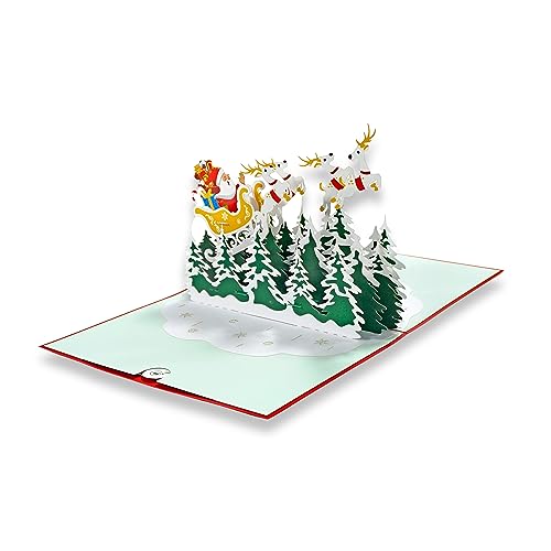 paperdora® 3D Pop-Up-Karte „Weihnachten“ mit Umschlag und Wachssiegel - Karte Glückwunschkarte Grußkarte Geschenkkarte Geschenk Gutschein von paperdora