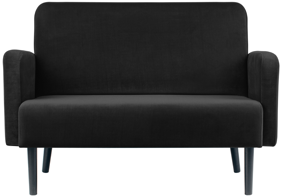 PAPERFLOW 2-Sitzer Sofa LISBOA, Samtbezug, schwarz von paperflow