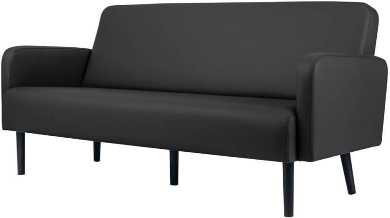 PAPERFLOW 3-Sitzer Sofa LISBOA, Kunstlederbezug, schwarz von paperflow