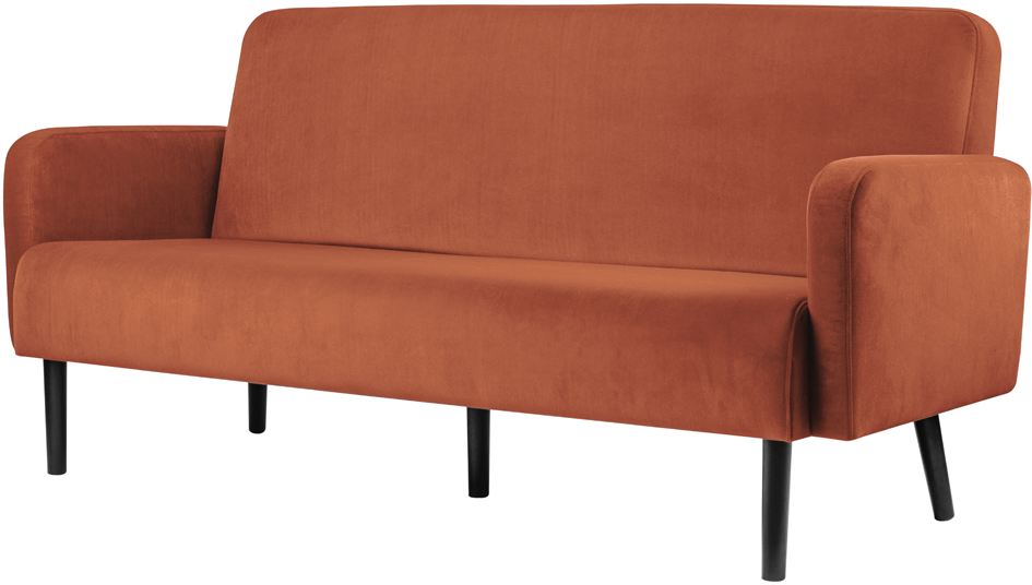 PAPERFLOW 3-Sitzer Sofa LISBOA, Samtbezug, rost von paperflow