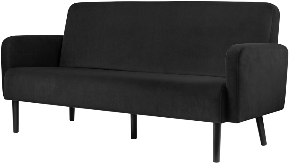 PAPERFLOW 3-Sitzer-Sofa LISBOA, Samtbezug, schwarz von paperflow