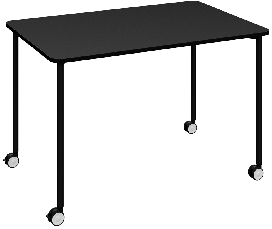 PAPERFLOW Mobiler Tisch FLEX OFFICE, rechteckig, schwarz von paperflow