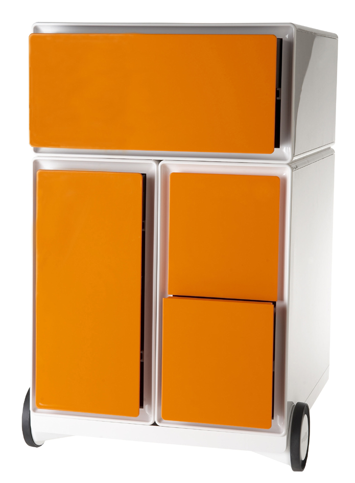 PAPERFLOW Rollcontainer , easyBox, , 1 Schub, weiß / orange von paperflow