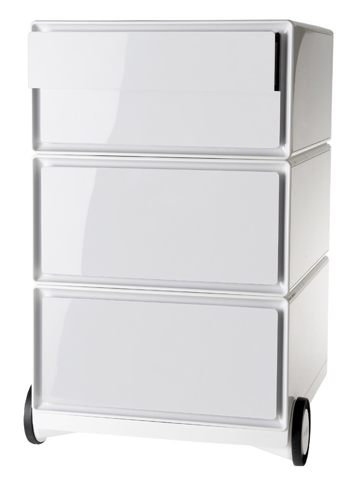 PAPERFLOW Rollcontainer easyBox, 4 Schübe, weiß / weiß von paperflow