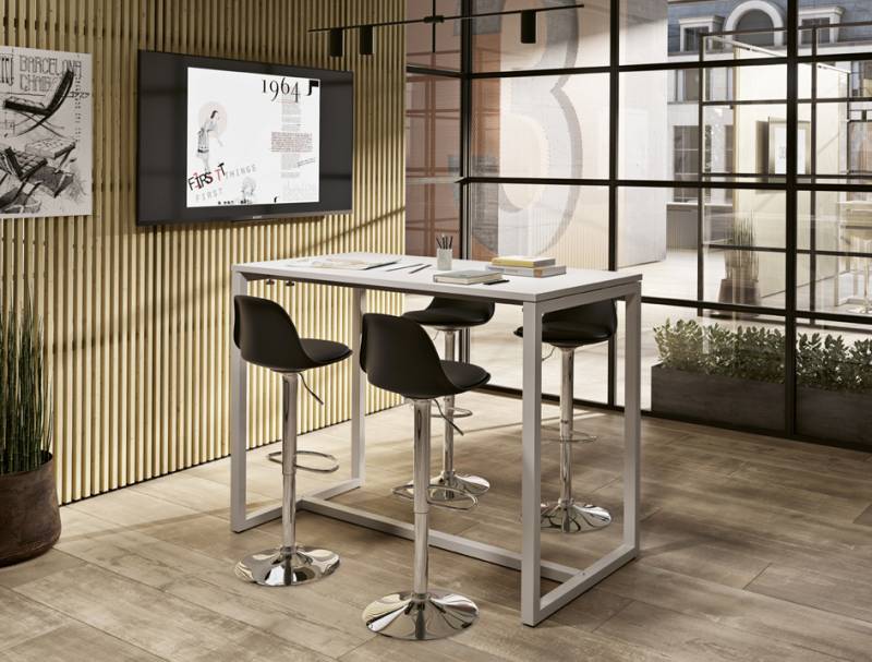 PAPERFLOW Stehtisch easyDesk, (B)1.140 x (T)750 mm, buche von paperflow