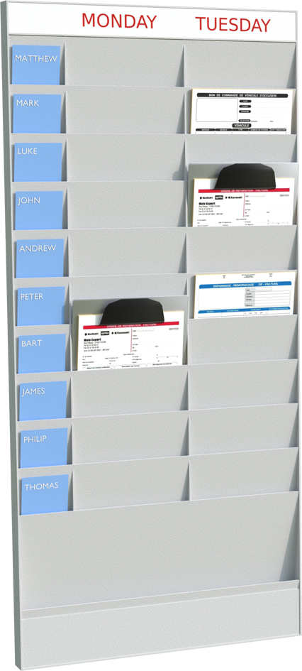 PAPERFLOW Wand-Büroplaner 20 Fächer, A4, Erweiterungselement von paperflow