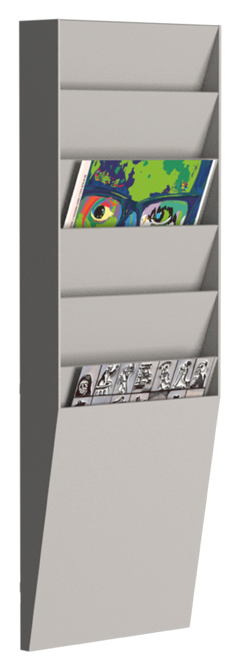 PAPERFLOW Wand-Sortiertafel 6 Fächer, A4 hoch, grau von paperflow