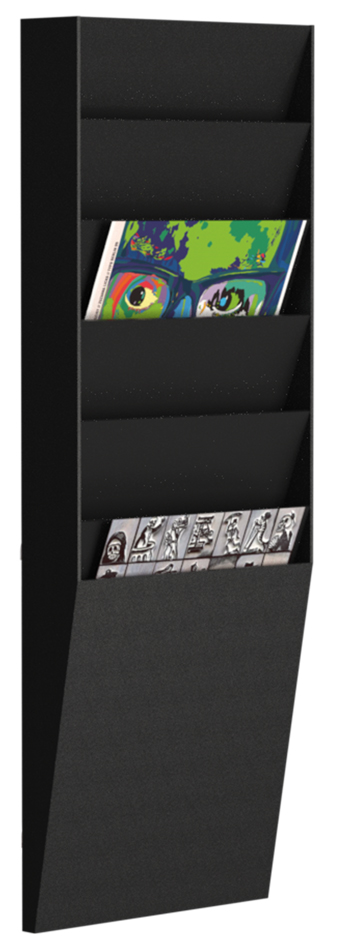 PAPERFLOW Wand-Sortiertafel 6 Fächer, A4 hoch, schwarz von paperflow