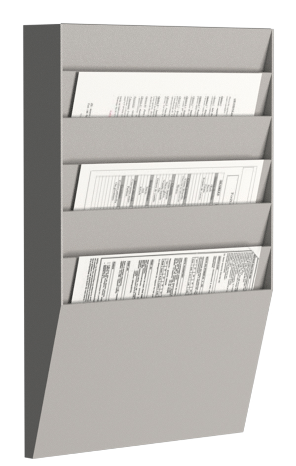 PAPERFLOW Wand-Sortiertafel 6 Fächer, A4 quer, grau von paperflow