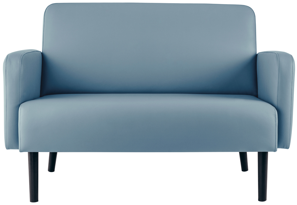 PAPERFLWO 2-Sitzer Sofa LISBOA, Kunstlederbezug, blau von paperflow