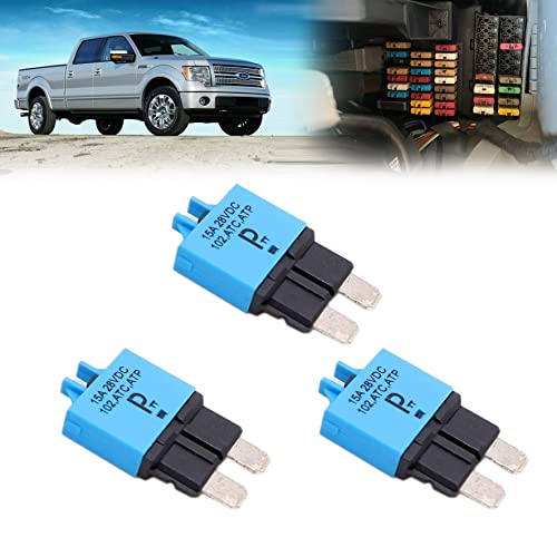 parts PTT T3 Manuelle Reset Sicherung Leistungsschalter ATC ATO 28VDC 15A Leistungsschalter Sicherungssatz Rücksetzbare Inline-Sicherungshalter Schutz für Auto Boot Manuelle Rückstellung 3 Pack von parts PTT