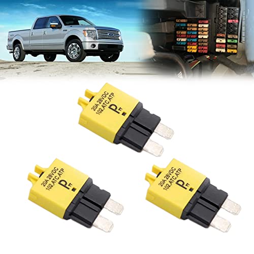 parts PTT T3 Manuelle Reset Sicherung Leistungsschalter ATC ATO 28VDC 20A Leistungsschalter Sicherungssatz Rücksetzbare Inline-Sicherungshalter Schutz für Auto Boot Manuelle Rückstellung 3 Pack von parts PTT