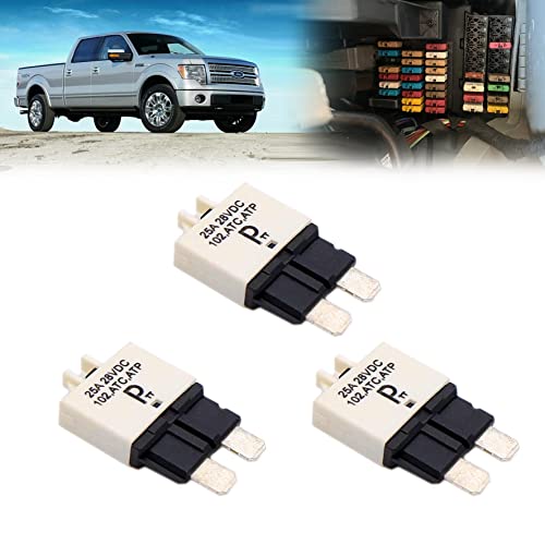 parts PTT T3 Manuelle Reset Sicherung Leistungsschalter ATC ATO 28VDC 25A Leistungsschalter Sicherungssatz Rücksetzbare Inline-Sicherungshalter Schutz für Auto Boot Manuelle Rückstellung 3 Pack von parts PTT