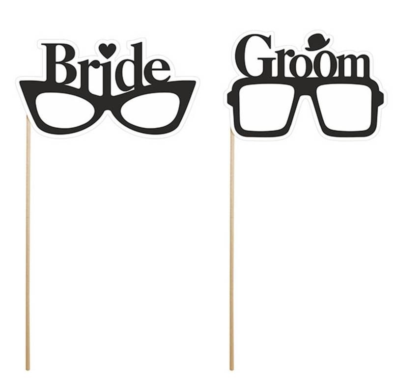 partydeco Fotohintergrund Photo Booth Accessoire Hochzeit "Bride & Groom", Hochzei von partydeco