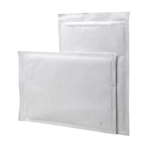 Paxit - Luftpolsterumschläge, 50 Stück Satz, Versandtaschen Luftpolster, Luftpolstertaschen, Luftpolsterumschlag, Gepolsterte Briefumschläge, Weiß, I19, 315x455 mm von paxit.pl