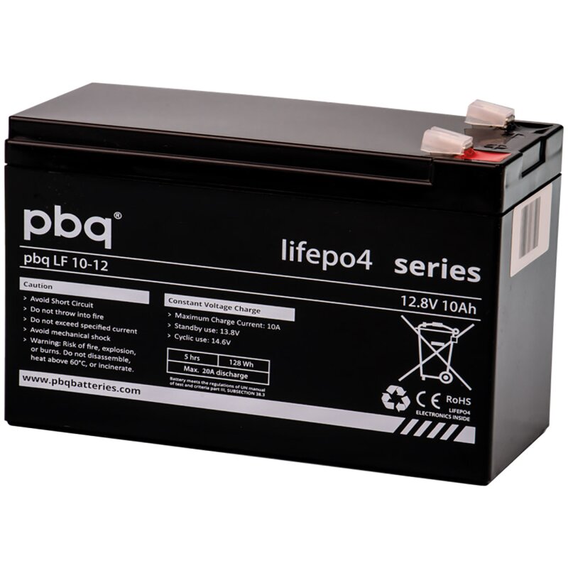 pbq LiFePO4-Akku 12,8V 10Ah inkl. BMS Balancer Faston 6,3 pbq LiFePO4-Akku 12,8V 10Ah inkl. BMS Balancer Faston 6,3 von pbq