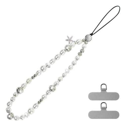 pcgaga Perlen Handykette Kurz (Seestern-Perlen), Handgefertigt, Exquisite, Einzigartige Geschenke, Handyanhänger für jedem Handy Hülle von pcgaga