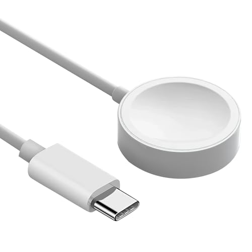 Ladegerät kompatibel mit A-pple Watch, Schnellladegerät, kabellos, magnetisch, Typ C, 1 m Ladekabel, kompatibel mit Serie A-pple 9/8/7/6/SE/5/4/3/2/1/Ultra (USB-C) von peaceking