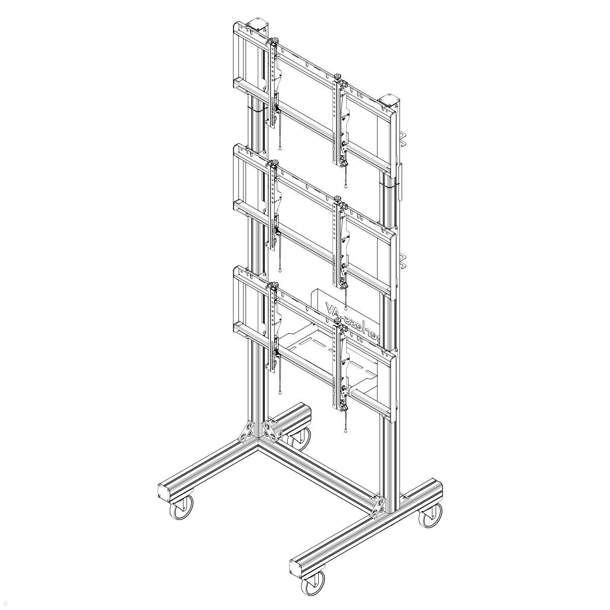 peerless DS-C560-1X3 portabler Videowand-Wagen von peerless