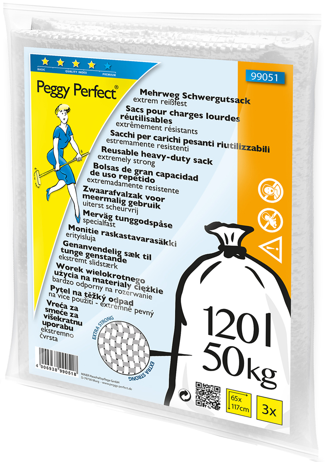 Peggy Perfect Mehrweg-Schwerlast-Abfallsack, 120 Liter von peggy perfect