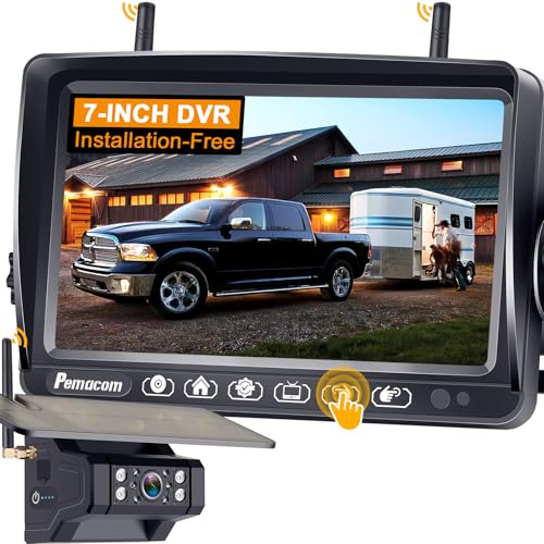 【Deinstallierte Wireless RV Backup Kamera für Anhänger】7 Zoll Aufnahme-Monitor, RV Solar Rückfahrkamera Lange Akkulaufzeit Kratzfest, Kamera 【Deinstallierte Wireless RV Backup Kamera für Anhänger】7 Zoll Aufnahme-Monitor, RV Solar Rückfahrkamera Lange Akkulaufzeit Kratzfest, Kamera von pemacom