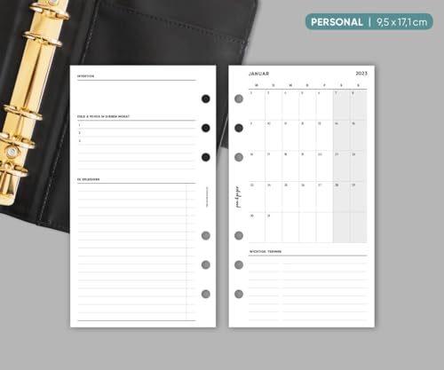pen & pages® Kalender „Monat auf einen Blick“ - 1T1S - Personal - 2025, 1 Woche auf 1 Seite, Januar bis Dezember, Jahresübersicht, Monatsübersicht, deutsch, Feiertage DACH von pen & pages