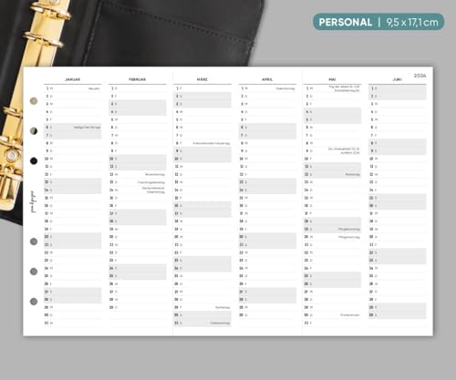 pen & pages® Kalender "Jahresübersicht zum Ausklappen" - Personal - 2025 - Januar bis Dezember, Feiertage DACH, deutsch, Jahresplaner, Das Jahr im Blick von pen & pages