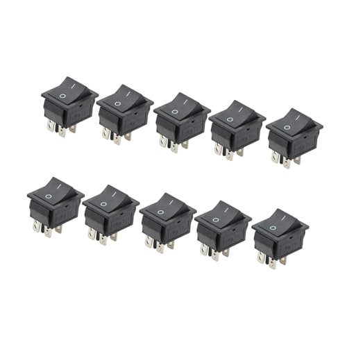 perfk 10pcs Switch Snap Electrical Equips Ship Typ Switch Premium Compact Boote Wippschalter Ein-/Aus -Schalter für Geräte, Schwarz von perfk
