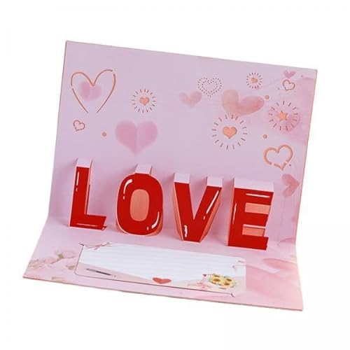 perfk 4x Popup 3D Grußkarten, Valentinstagskarten, Glückwunschkarte, Liebes Popup Karte, Jubiläumskarte für Abschlussfeier, Hochzeit von perfk