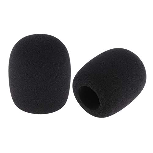 perfk Mic Mikrofon Windschutz aus Schwamm Sponge, 2 Mikrofon Windschutzscheibe (Schwarz), 50mm von perfk