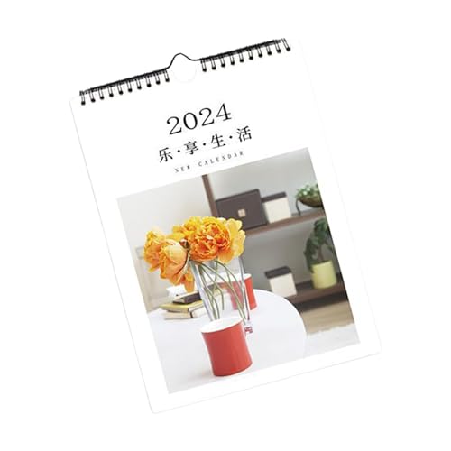 perfk Spulen-Wandkalender, Bürokalender, vertikale Ornamente zum Aufhängen, 2024 Wandkalender, Monatskalender für das Neujahrs- von perfk