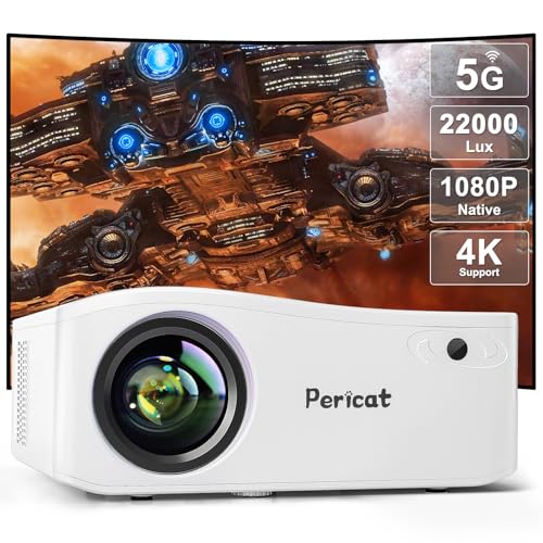 pericat 5G WiFi Bluetooth Projektor, Native 1080P Outdoor Movie Projektor mit 350 Zoll Display, 18000L Home Theater Video Projektor 4K S pericat 5G WiFi Bluetooth Projektor, Native 1080P Outdoor Movie Projektor mit 350 Zoll Display, 18000L Home Theater Video Projektor 4K S von pericat