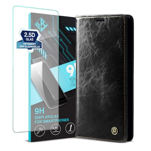 phase9 Handyhülle für Samsung Galaxy S25 Edge mit 9H Displayglas Klapphülle Magnetverschluss RFID-Schutz Kartenfächer Geldfach Standfunktion Vintage Schutzhülle Schwarz phase9 Handyhülle für Samsung Galaxy S25 Edge mit 9H Displayglas Klapphülle Magnetverschluss RFID-Schutz Kartenfächer Geldfach Standfunktion Vintage Schutzhülle Schwarz von phase9