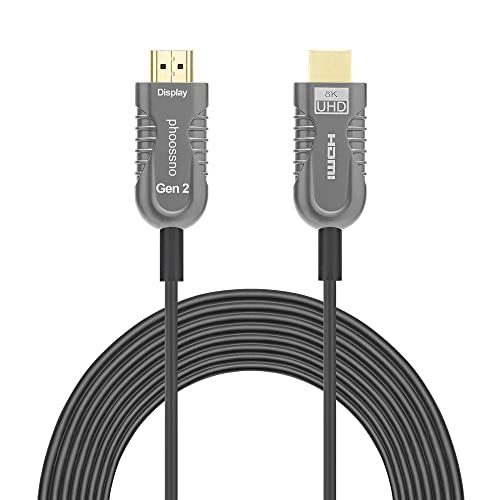 phoossno Gen 2 zertifiziertes 8K Glasfaser HDMI 2.1 Kabel Ultra High Speed HDMI Kabel 48Gbps 25ft 7.5m HDR eARC HDCP2.2 2.3 Unterstützt 4K 120Hz 8K60Hz Kompatibel mit PS5 Xbox RTX3080/3090/LG C9/B9 von phoossno