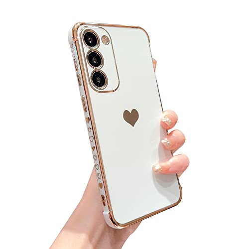 phylla Schutzhülle für Samsung Galaxy S23 Plus 5G, 16,8 cm (6,6 Zoll), luxuriöse Beschichtung, niedliches Liebesherz, Kameraschutz, weiches Silikon, stoßfest, für Galaxy S23+ Hülle (weiß) phylla Schutzhülle für Samsung Galaxy S23 Plus 5G, 16,8 cm (6,6 Zoll), luxuriöse Beschichtung, niedliches Liebesherz, Kameraschutz, weiches Silikon, stoßfest, für Galaxy S23+ Hülle (weiß) von phylla