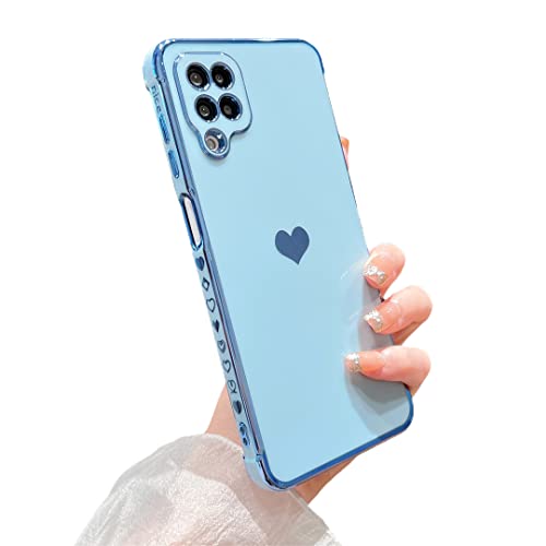 phylla Kompatibel mit Samsung Galaxy A12 6,5 Zoll Handyhülle, süßes Liebesherz, vergoldeter Rand, luxuriös, elegante Herz-Hülle für Frauen, Kameraschutz, weiches Silikon, stoßfeste Schutzhülle, phylla Kompatibel mit Samsung Galaxy A12 6,5 Zoll Handyhülle, süßes Liebesherz, vergoldeter Rand, luxuriös, elegante Herz-Hülle für Frauen, Kameraschutz, weiches Silikon, stoßfeste Schutzhülle, von phylla