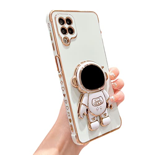 phylla Schutzhülle für Samsung Galaxy A12, Astronaut, versteckter Ständer, luxuriös, vergoldet, niedlicher Astronauten-Hülle mit Kameraschutz, weich, stoßfest, Ständer, Bumper mit seitlichem süßem phylla Schutzhülle für Samsung Galaxy A12, Astronaut, versteckter Ständer, luxuriös, vergoldet, niedlicher Astronauten-Hülle mit Kameraschutz, weich, stoßfest, Ständer, Bumper mit seitlichem süßem von phylla